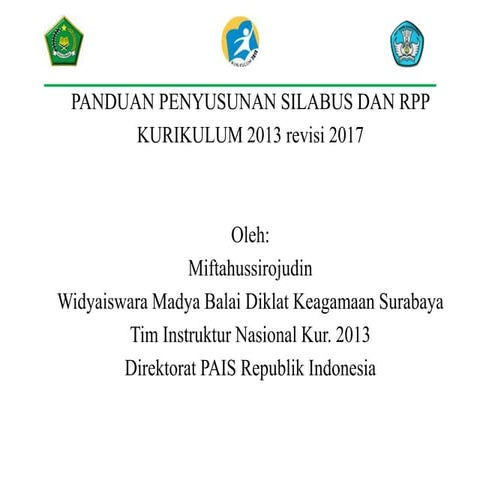 PANDUAN PENYUSUNAN RPP (RENCANA PELAKSANAAN PEMBELAJARAN) | PPTX