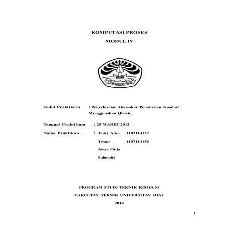 Penyelesaian Akar-akar Persamaan Kuadrat Menggunakan Program QBasic