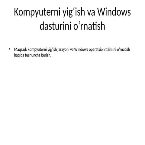 kompyuterni 0 dan o'rganish windows 10