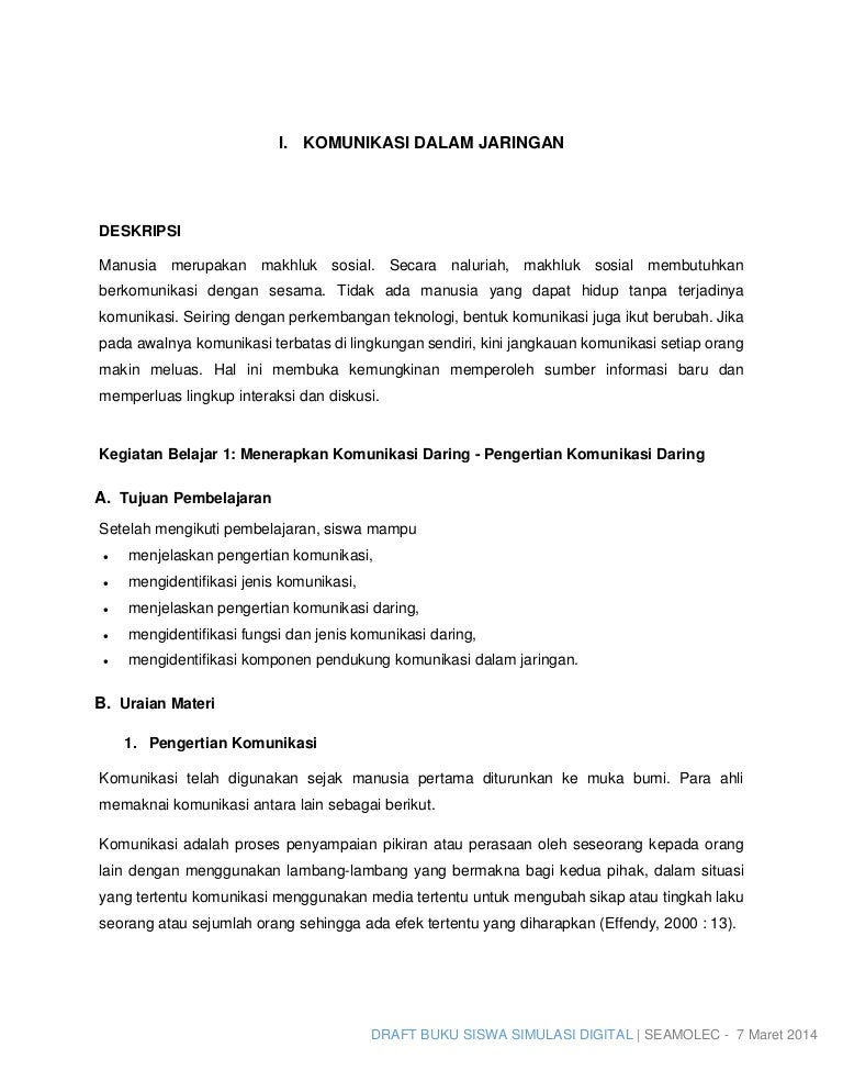 Komunikasi Dalam Jaringan 7 Maret2014