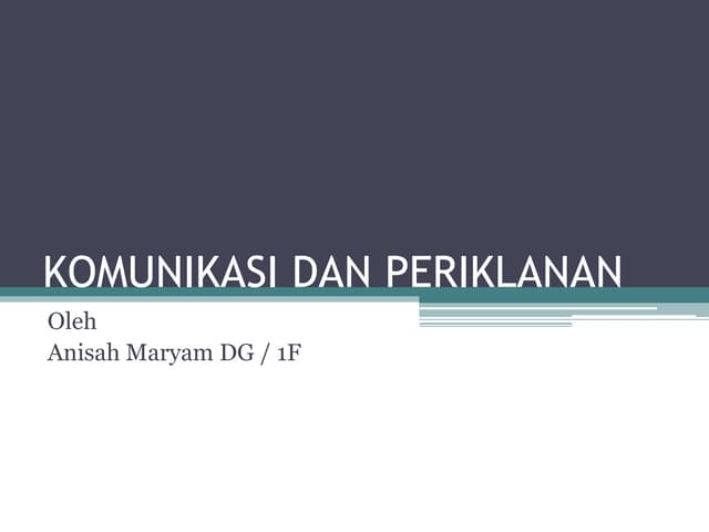 Komunikasi dan periklanan