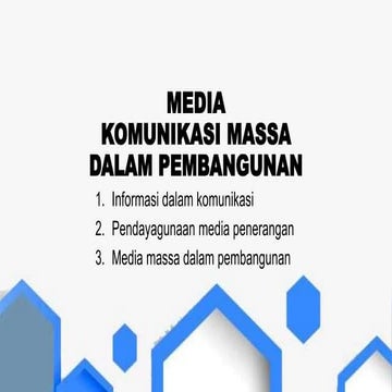 Komunikasi (media massa dalam pembangunan)
