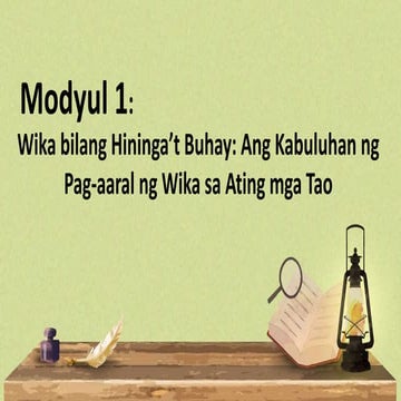 Komunikasyon at Pananaliksik Unang Bahagi