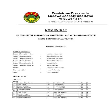 Komunikat 27.09.2012