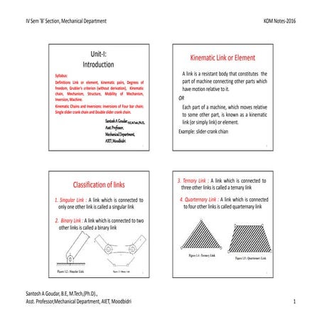 Kinematics of machines-VTU Notes