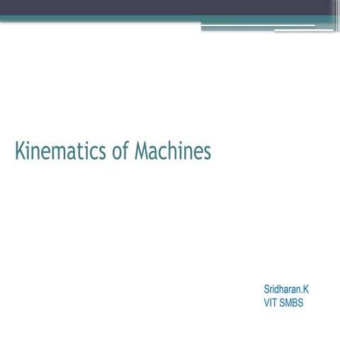 fundementals of mechanism and its uses for studnets