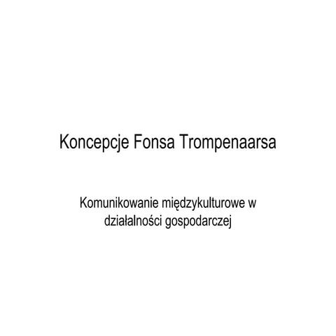 Koncepcje Fonsa Trompenaarsa