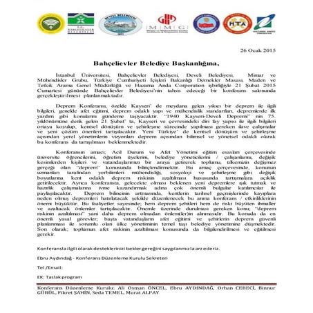Deprem Konferansı Teklif Dilekçesi Nasıl Yazılır?