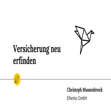 Etherisc Versicherung neu erfinden