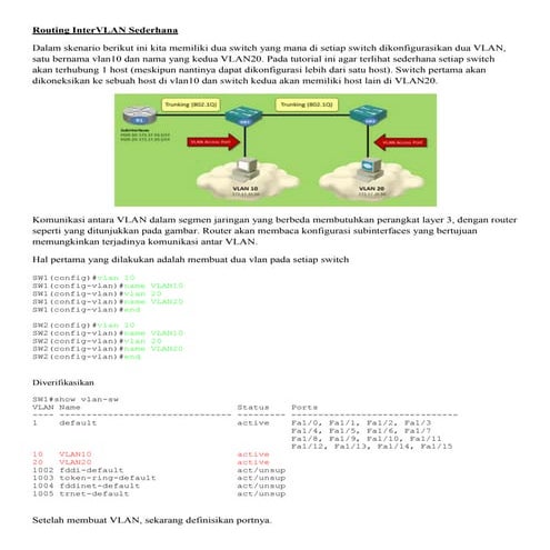 Konfigurasi vlan switch sederhana