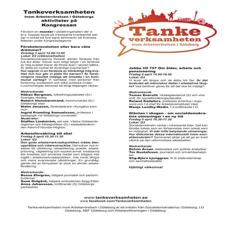 Kongressaffisch Tankeverksamheten