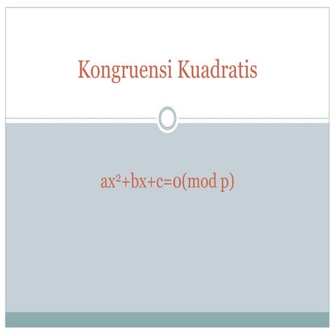 Kongruensi kuadratis