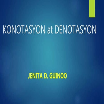 Konotasyon at denotasyon