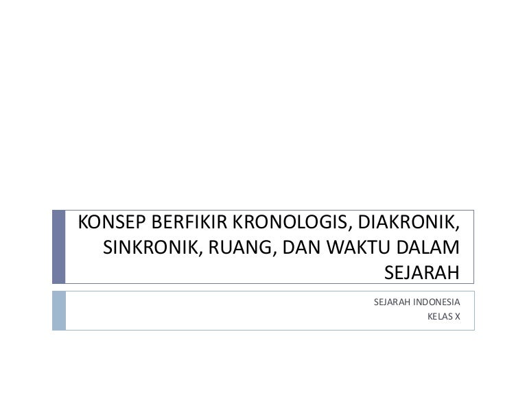 Konsep Berfikir Kronologis Diakronik Sinkronik Ruang Dan Waktu Da