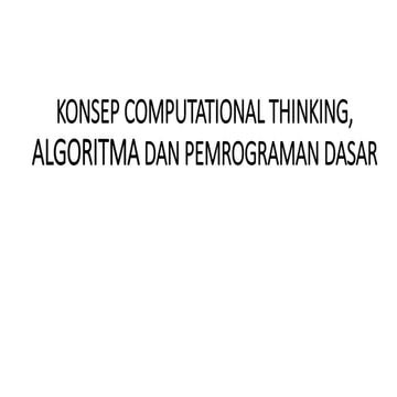 Konsep Computional Thinking