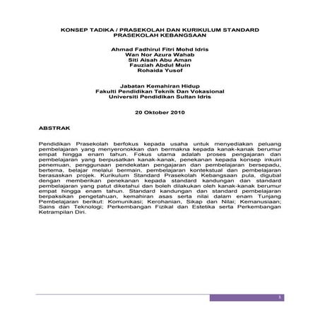 Konsep dan kurikulum standard prasekolah kebangsaan   10