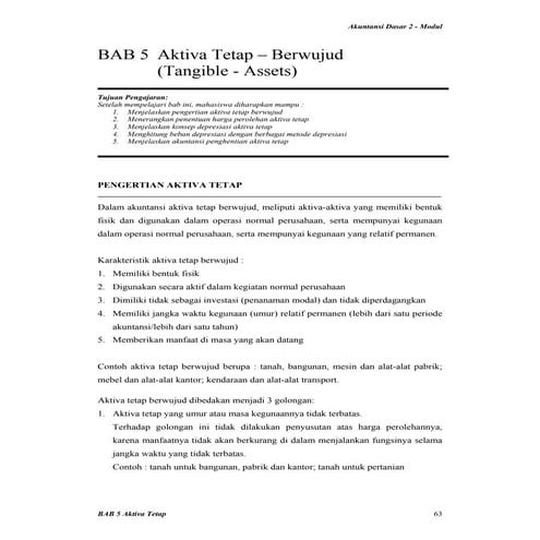 Konsep Dasar Aktiva Tetap