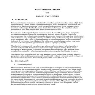 Konsep dasar evaluasi