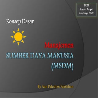 Konsep dasar manajemen SDM