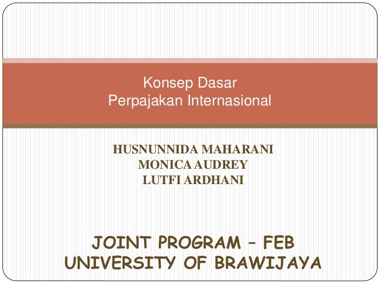 Konsep Dasar Pajak Internasional By Lutfi Ardhani Dkk