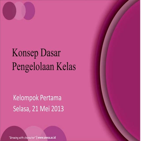 Konsep Dasar Pengelolaan Kelas