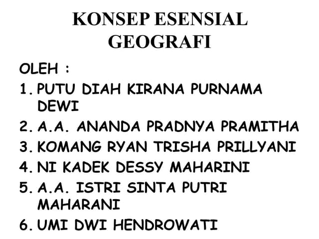 Konsep esensial geografi