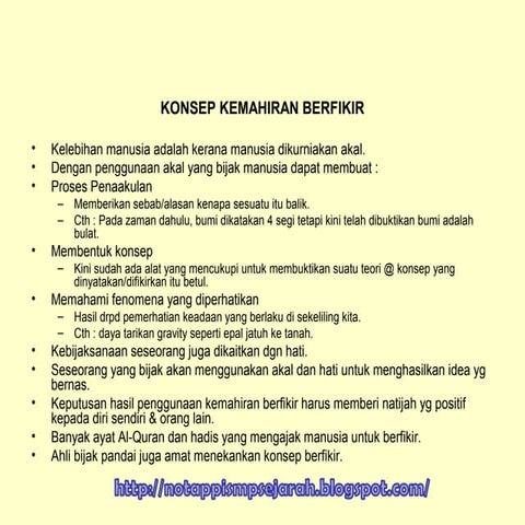 Konsep kemahiran berfikir