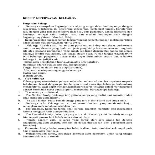 Konsep keperwatan keluarga