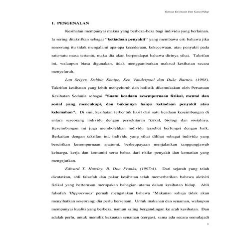 Konsep kesihatan & gaya hidup