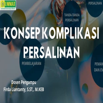 KONSEP KOMPLIKASI PADA PERSALINAN PPTKEB | PPTX