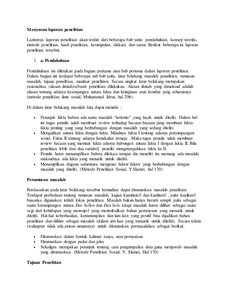 Konsep Menyusun Laporan Penelitian
