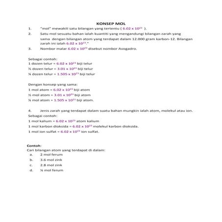 Konsep mol