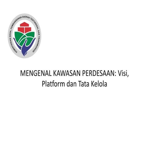Konsep Pembangunan Kawasan Perdesaan