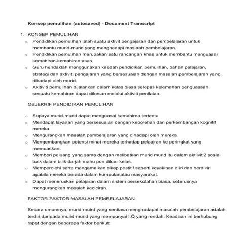 Konsep pemulihan sem 4