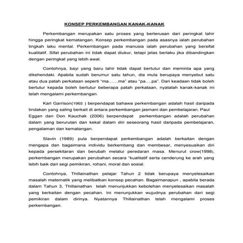 Konsep perkembangan kanak