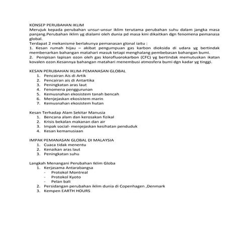 Konsep perubahan iklim