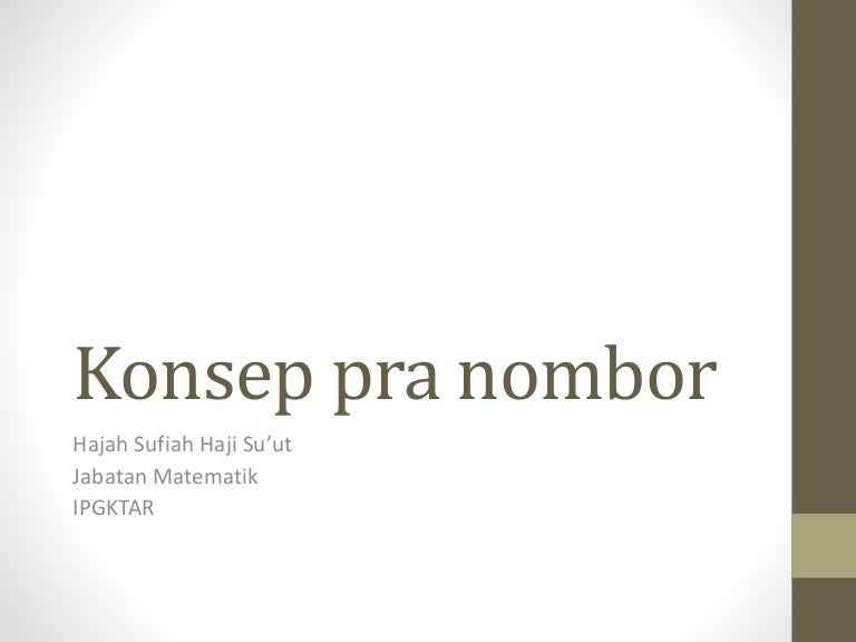 Konsep Pra Nombor