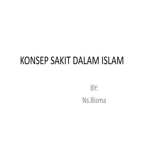 KONSEP SAKIT DALAM ISLAM