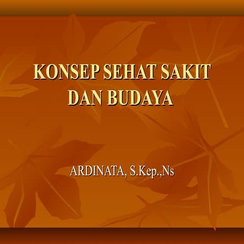 Konsep sehat sakit keperawatan transkultural