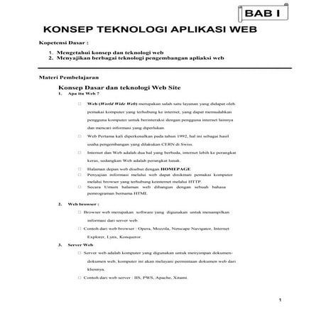 Konsep Teknologi Web