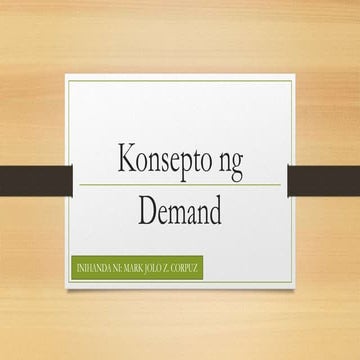 Konsepto ng demand