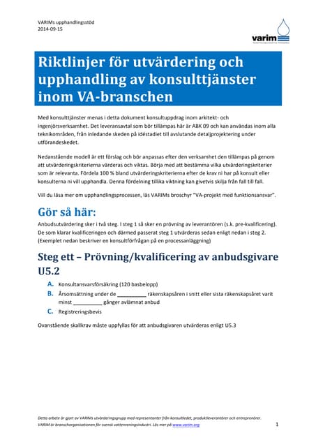 Konsultupphandling enligt abk09