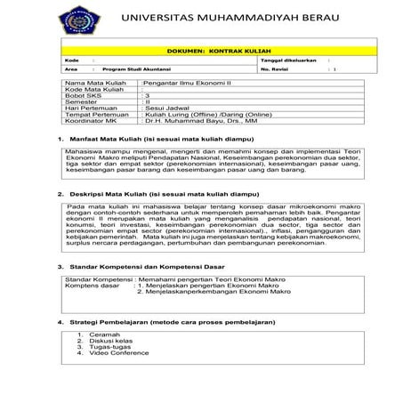KONTRAK KULIAH PENGANTAR  ILMU EKONOMI II.pdf