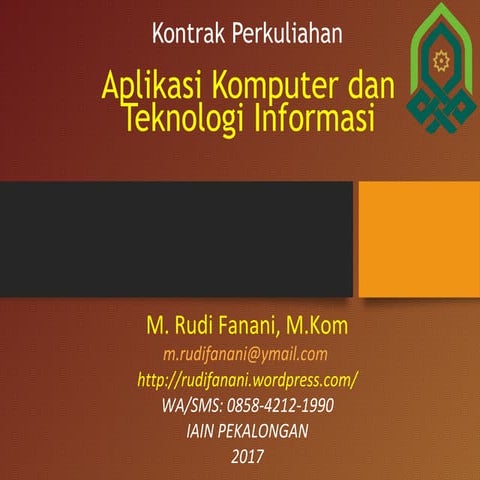 Kontrak perkuliahan Aplikom & TI