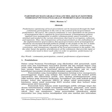 Kontrol masyarakat terhadap pemerintahan daerah