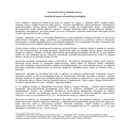 Štefica Stažnik: Europski sud za ljudska prava i standardi upravnosudskog postupka