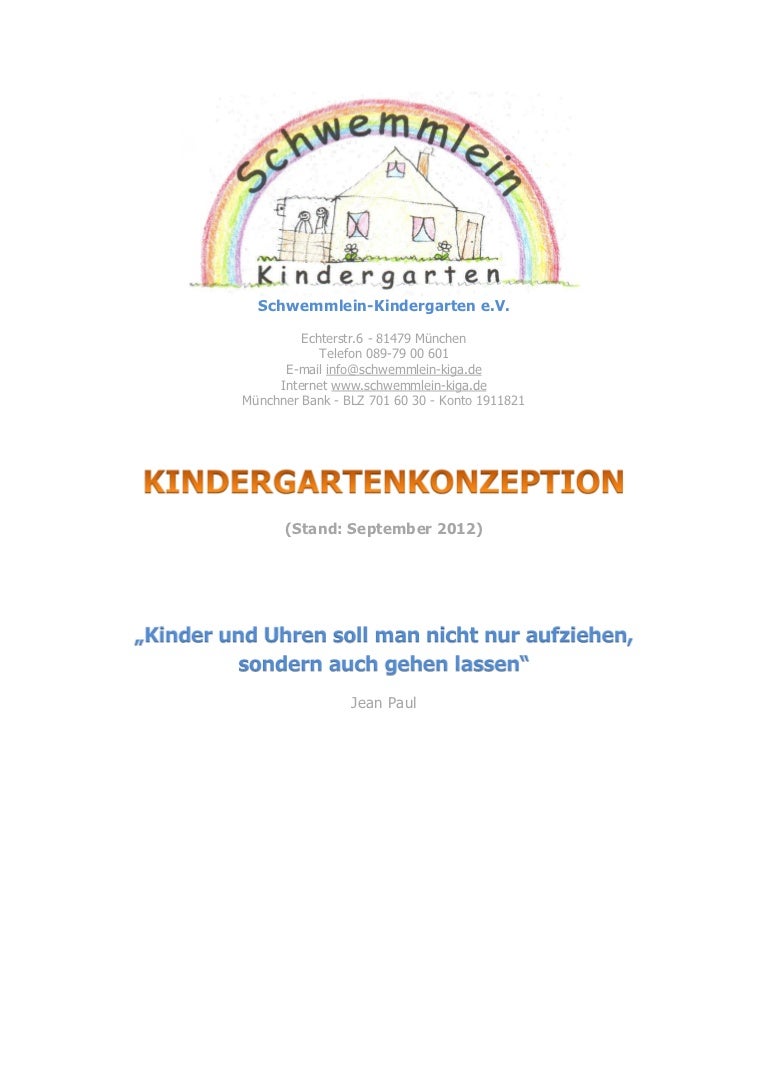 Pädagogisches Konzept - Schwemmlein Kindergarten 2012