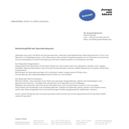 Konzept Spendenakquise