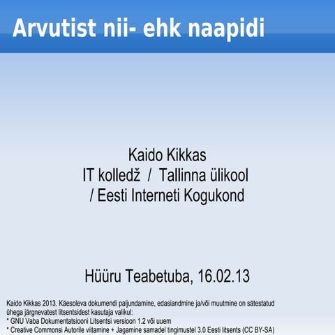 Hüüru Teabetoa arvutikoolitus 16.02.13