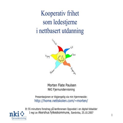 Kooperativ frihet som ledestjerne i nettbasert utdanning